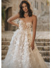 Beaded Ivory Lace Tulle Floral Chic Wedding Dress Beaded Ivory Lace Tulle Floral Chic Wedding Dress